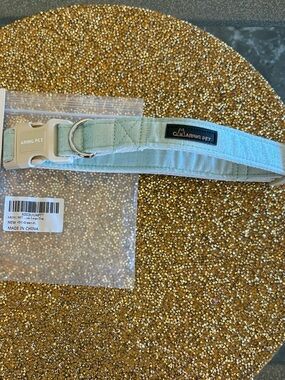 ARING PET NWT Mint Green Padded Dog Collar with Metal D-Ring. Large/XL Dog
